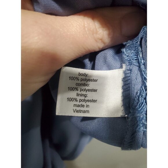 Lane Bryant Blue Sleeveless Geo Eyelet Lace Mesh A Line Fit & Flare Dress Sz 24 - Picture 8 of 16